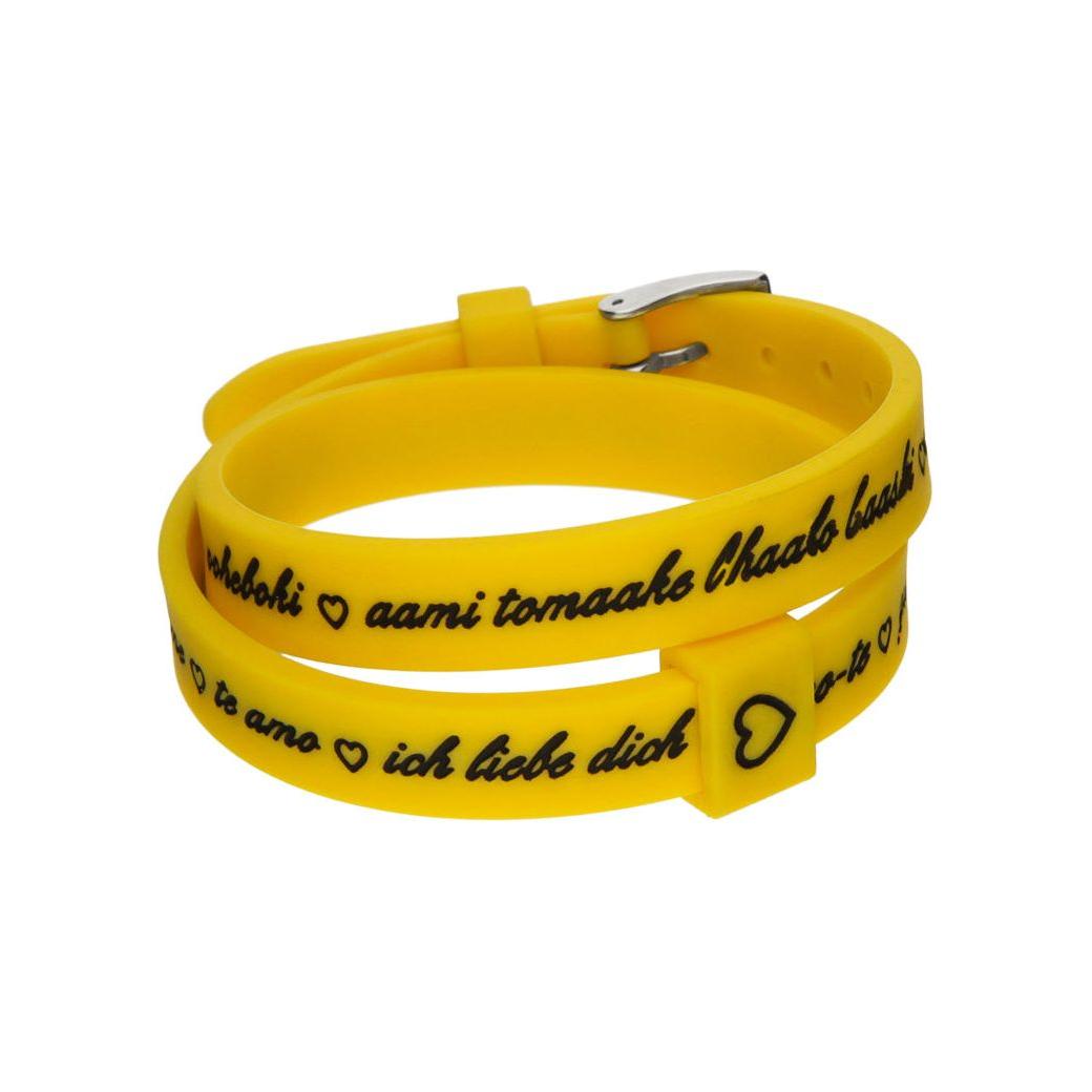 Il MEZZOMETRO Mod. I LOVE YOU SILVER - Bracciale in silicone/silicone bracelet