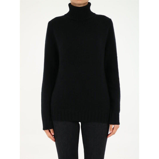 Allude Black Roll-Neck Cashmere Sweater WOMAN KNITWEAR