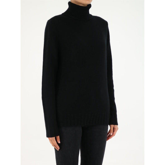 Allude Black Roll-Neck Cashmere Sweater 410024